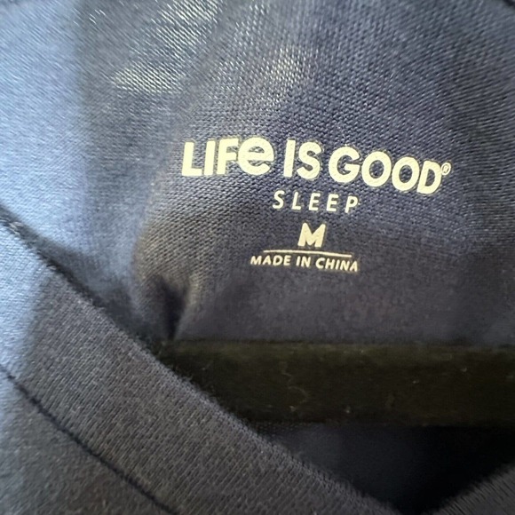 Life Is Good Sleep Shirt Womens Medium Blue NEW Logo Long Sleeve V Neck - Picture 6 of 11